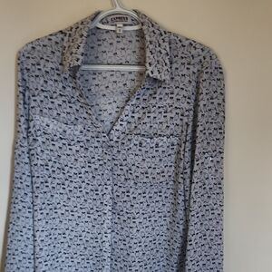 Express Womens Owl Print Blouse
